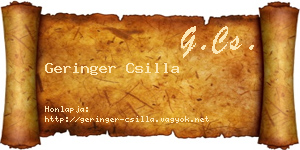 Geringer Csilla névjegykártya